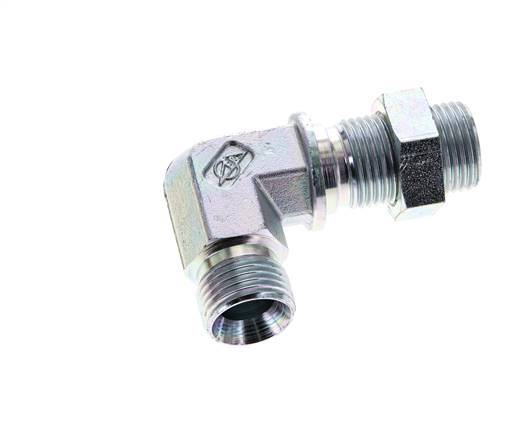 90deg Angled Fitting G1/2'' Bulkhead High Pressure Steel 60° Cone 350bar (4917.5psi) Hydraulic