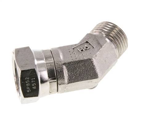 45deg Angled Fitting G1/2'' Female x Male High Pressure Stainless Steel 60° Cone 300bar (4215.0psi) Hydraulic