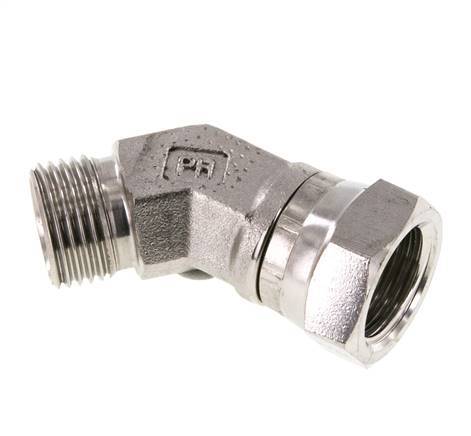 Racor Acodado 45deg G1/2'' Hembra x Macho Acero Inoxidable Alta Presión 60° Cono 300bar (4215.0psi) Hidráulico