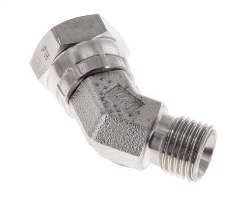 45deg Angled Fitting G1/4'' Female x Male High Pressure Stainless Steel 60° Cone 350bar (4917.5psi) Hydraulic