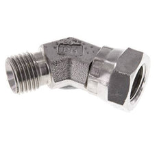 Racor Acodado 45deg G1/4'' Hembra x Macho Acero Inoxidable Alta Presión 60° Cono 350bar (4917.5psi) Hidráulico