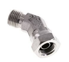 Racor Acodado 45deg G1/4'' Hembra x Macho Acero Inoxidable Alta Presión 60° Cono 350bar (4917.5psi) Hidráulico