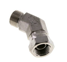 Racor Acodado 45deg G3/8'' Hembra x Macho Acero Inoxidable Alta Presión 60° Cono 325bar (4566.25psi) Hidráulico
