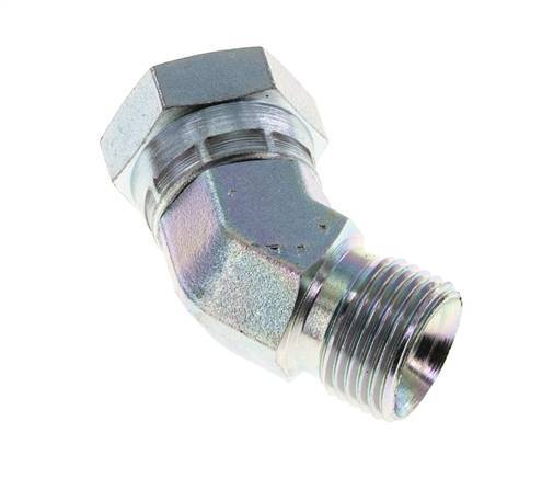 Racor Acodado 45deg G1/2'' Hembra x Macho Acero Alta Presión 60° Cono 300bar (4215.0psi) Hidráulico