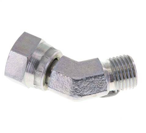 Racor Acodado 45deg G1/4'' Hembra x Macho Acero Alta Presión 60° Cono 350bar (4917.5psi) Hidráulico