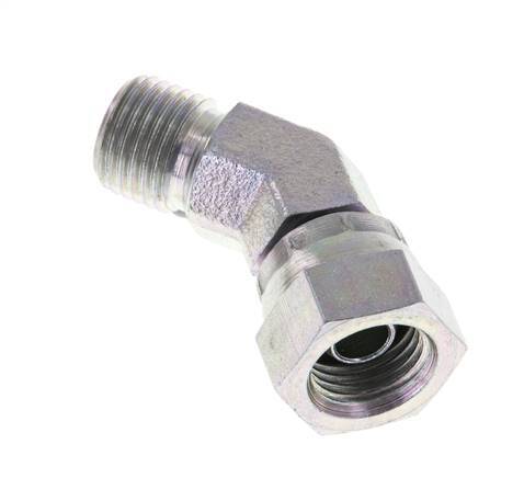 Racor Acodado 45deg G1/4'' Hembra x Macho Acero Alta Presión 60° Cono 350bar (4917.5psi) Hidráulico