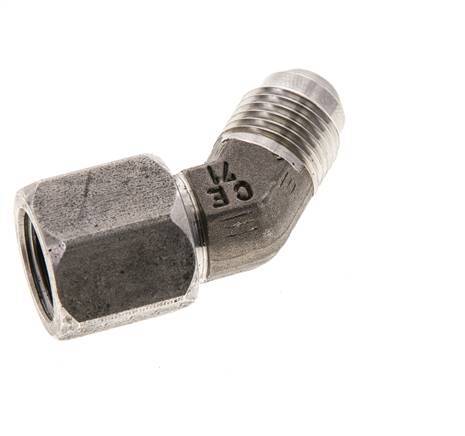 45deg JIC Angled Fitting UNF 9/16''-18 Male x Female Stainless Steel 275bar (3863.75psi)