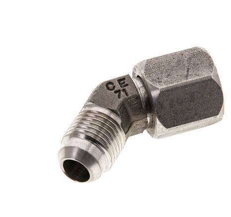 Racor acodado 45deg JIC UNF 9/16''-18 Macho x Hembra Acero inoxidable 275bar (3863.75psi)