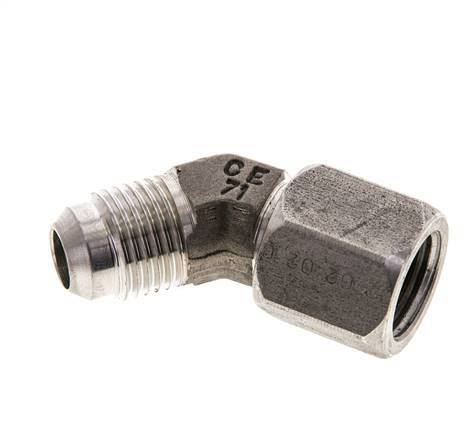 Racor acodado 45deg JIC UNF 9/16''-18 Macho x Hembra Acero inoxidable 275bar (3863.75psi)