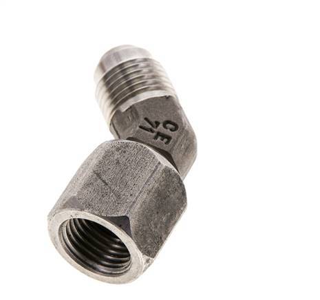 Racor acodado 45deg JIC UNF 9/16''-18 Macho x Hembra Acero inoxidable 275bar (3863.75psi)
