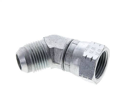 Racor acodado 45deg JIC UNF 7/8''-14 Macho x Hembra Acero 210bar (2950.5psi)