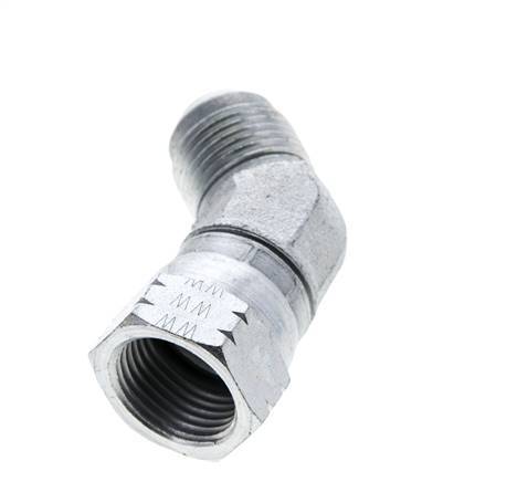 Racor acodado 45deg JIC UNF 7/8''-14 Macho x Hembra Acero 210bar (2950.5psi)