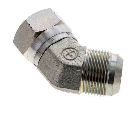 Racor acodado JIC 45deg UN 1-5/16''-12 Macho x Hembra Acero 170bar (2388.5psi)