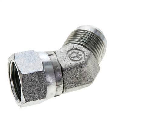 Racor acodado JIC 45deg UN 1-1/16''-12 Macho x Hembra Acero 210bar (2950.5psi)