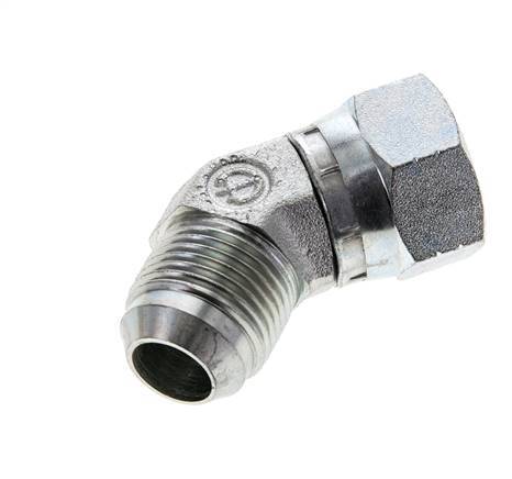 Racor acodado JIC 45deg UN 1-1/16''-12 Macho x Hembra Acero 210bar (2950.5psi)
