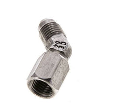 Racor acodado 45deg JIC UNF 7/16''-20 Macho x Hembra Acero inoxidable 310bar (4355.5psi)