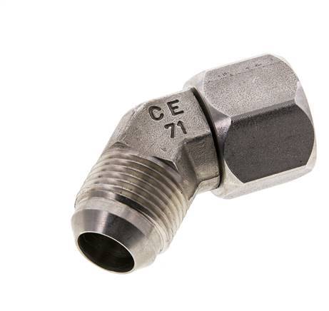 45deg JIC Angled Fitting UN 1-1/16''-12 Male x Female Stainless Steel 210bar (2950.5psi)