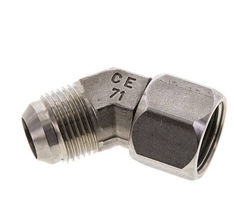 45deg JIC Angled Fitting UN 1-1/16''-12 Male x Female Stainless Steel 210bar (2950.5psi)
