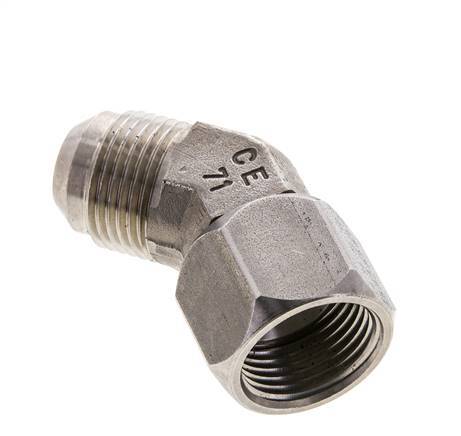 45deg JIC Angled Fitting UN 1-1/16''-12 Male x Female Stainless Steel 210bar (2950.5psi)