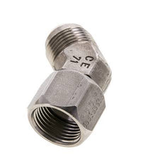 45deg JIC Angled Fitting UN 1-1/16''-12 Male x Female Stainless Steel 210bar (2950.5psi)