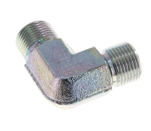 Racor acodado 90deg G3/8'' Acero alta presión 60° Cono 325bar (4566.25psi) Hidráulico