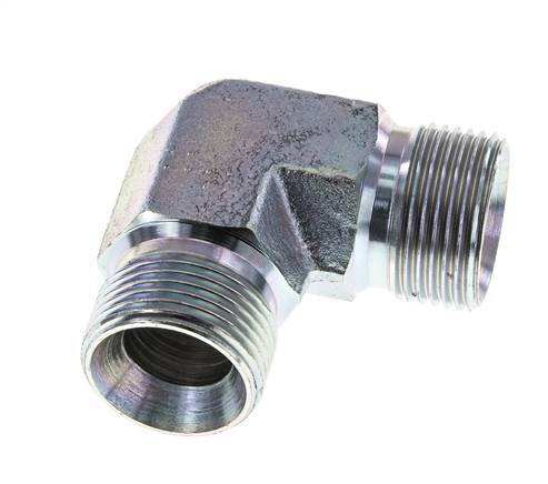 90deg Angled Fitting G3/4'' High Pressure Steel 60° Cone 325bar (4566.25psi) Hydraulic