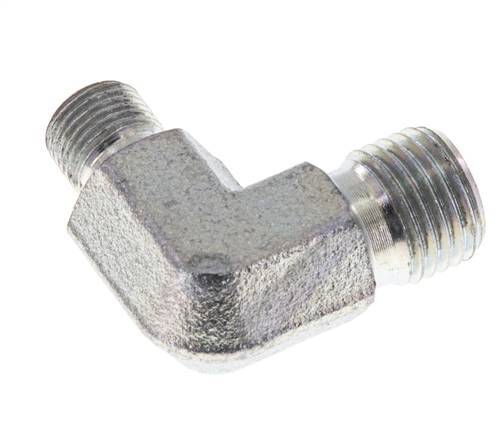 Racor reductor acodado 90deg G1/8'' x G1/4'' Acero alta presión 60° Cono 350bar (4917.5psi) Hidráulico