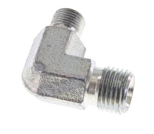 Racor reductor acodado 90deg G1/8'' x G1/4'' Acero alta presión 60° Cono 350bar (4917.5psi) Hidráulico