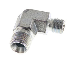 Racor reductor acodado 90deg G1/8'' x G1/4'' Acero alta presión 60° Cono 350bar (4917.5psi) Hidráulico