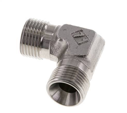 Racor acodado 90deg G3/8'' Acero inoxidable alta presión 60° Cono 325bar (4566.25psi) Hidráulico