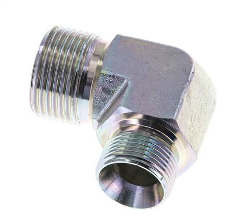 Racor Reductor Acodado 90deg G3/4'' x G1'' Acero Alta Presión 60° Cono 225bar (3161.25psi) Hidráulico