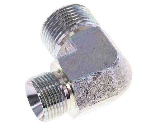 Racor Reductor Acodado 90deg G3/4'' x G1'' Acero Alta Presión 60° Cono 225bar (3161.25psi) Hidráulico