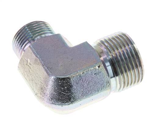 Racor Reductor Acodado 90deg G3/4'' x G1'' Acero Alta Presión 60° Cono 225bar (3161.25psi) Hidráulico