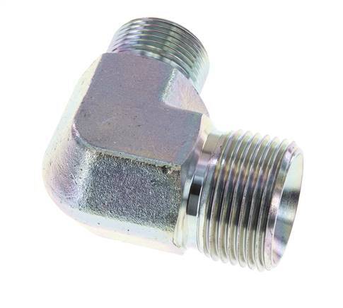 Racor Reductor Acodado 90deg G3/4'' x G1'' Acero Alta Presión 60° Cono 225bar (3161.25psi) Hidráulico