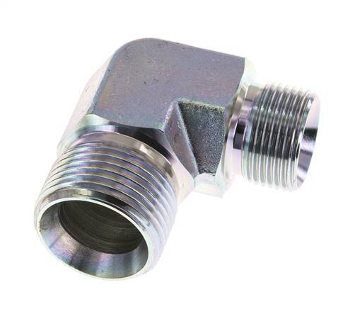Racor Reductor Acodado 90deg G3/4'' x G1'' Acero Alta Presión 60° Cono 225bar (3161.25psi) Hidráulico