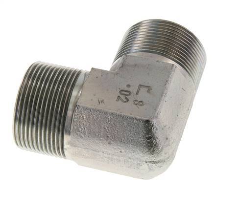 Racor acodado 90deg G1 1/2'' Acero alta presión 60° Cono 190bar (2669.5psi) Hidráulico