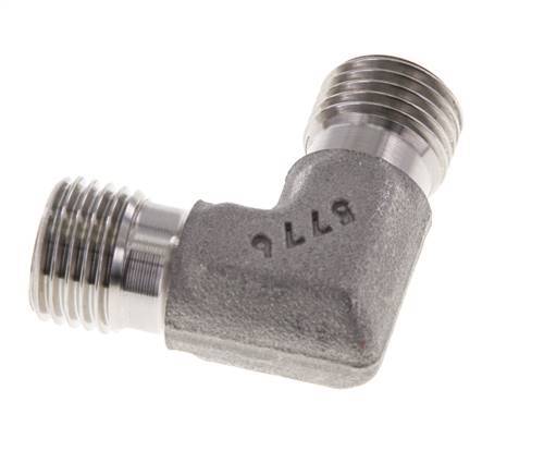 Racor acodado 90deg G1/4'' Acero inoxidable alta presión 60° Cono 350bar (4917.5psi) Hidráulico