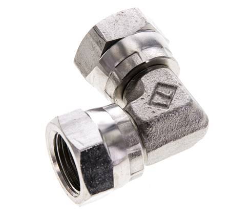 Racor Acodado 90deg G3/8'' Hembra Acero Inoxidable Alta Presión 60° Cono 425bar (5971.25psi) Hidráulico