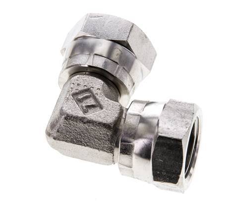 Racor Acodado 90deg G3/8'' Hembra Acero Inoxidable Alta Presión 60° Cono 425bar (5971.25psi) Hidráulico