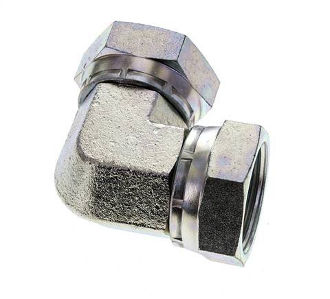 Racor Acodado 90deg G1 1/4'' Hembra Acero Alta Presión 60° Cono 150bar (2107.5psi) Hidráulico