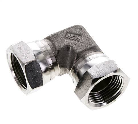 Racor Acodado 90deg G1'' Hembra Acero Inoxidable Alta Presión 60° Cono 150bar (2107.5psi) Hidráulico