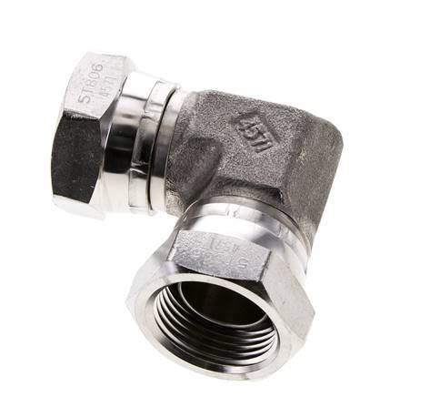 90deg Angled Fitting G1'' Female High Pressure Stainless Steel 60° Cone 150bar (2107.5psi) Hydraulic