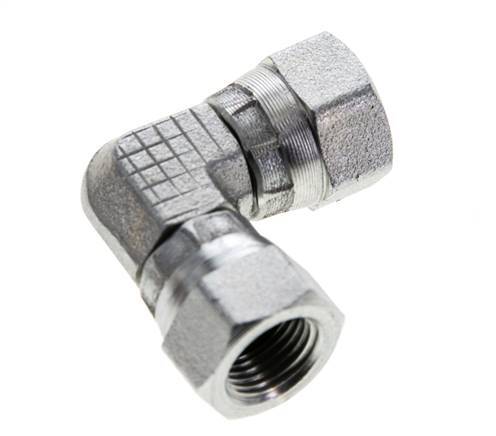 Racor acodado 90deg G1/8'' Hembra Acero alta presión 60° Cono 575bar (8078.75psi) Hidráulico