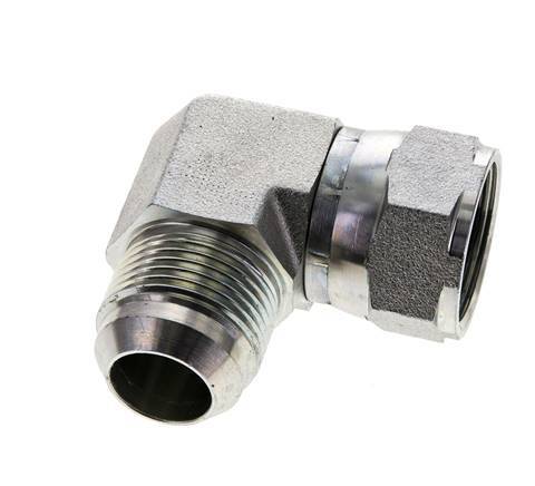 90deg JIC Angled Fitting UN 1-3/16''-12 Male x Female Steel 170bar (2388.5psi)