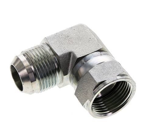 90deg JIC Angled Fitting UN 1-3/16''-12 Male x Female Steel 170bar (2388.5psi)