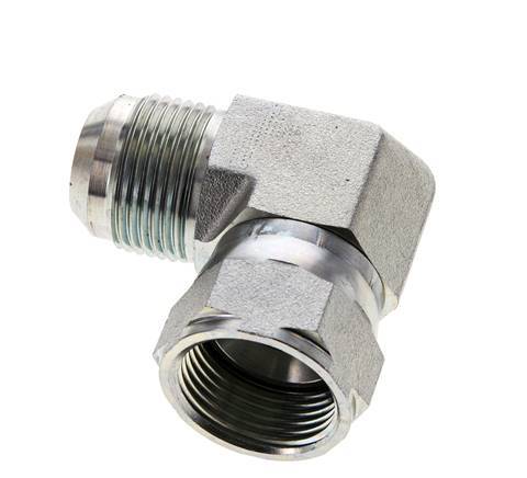90deg JIC Angled Fitting UN 1-3/16''-12 Male x Female Steel 170bar (2388.5psi)