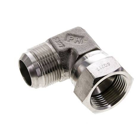 Racor acodado JIC 90deg UN 1-5/16''-12 Macho x Hembra Acero inoxidable 170bar (2388.5psi)