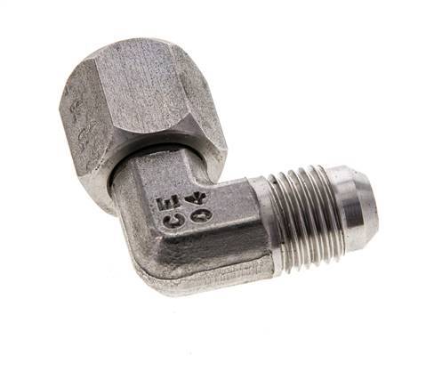 Racor acodado 90deg JIC UNF 9/16''-18 Macho x Hembra Acero inoxidable 275bar (3863.75psi)