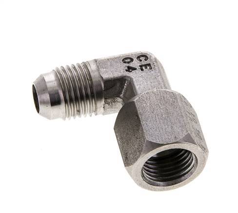 Racor acodado 90deg JIC UNF 9/16''-18 Macho x Hembra Acero inoxidable 275bar (3863.75psi)