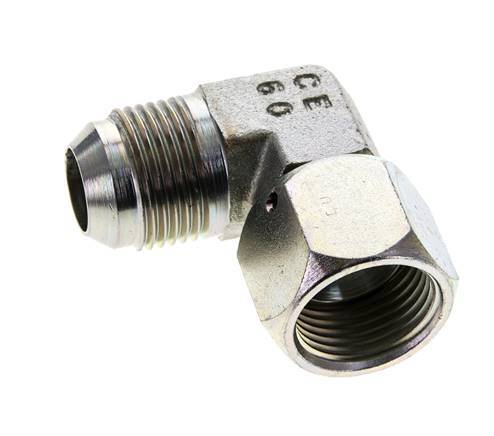 Racor acodado JIC 90deg UN 1-1/16''-12 Macho x Hembra Acero 210bar (2950.5psi)